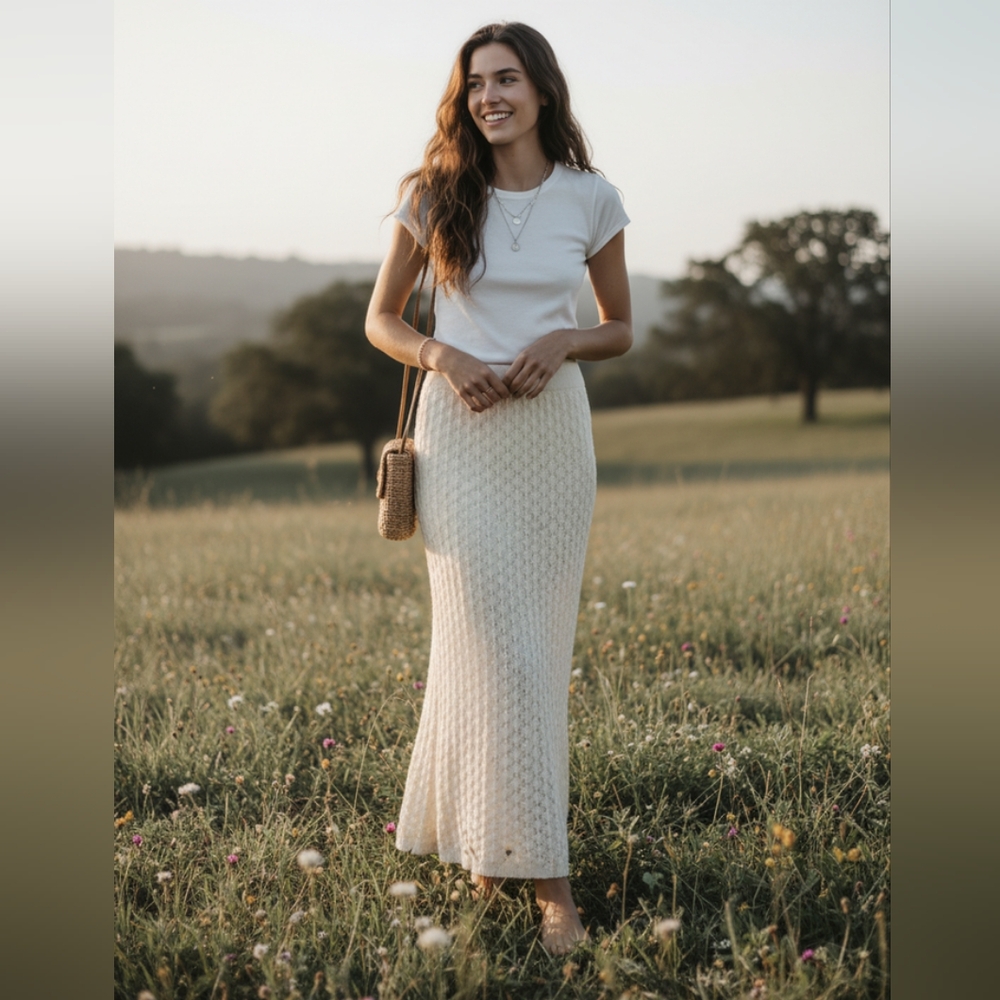 Women Unbranded Cream Crochet Skirt Sx XS-S